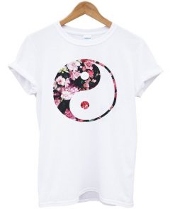 Flowers Yin Yang Art Unisex Tshirt
