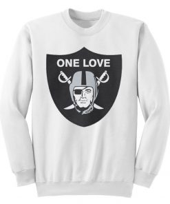 One Love Oakland Raiders Sweatshirt White