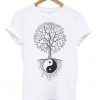 Tree And Roots Yin Yang Symbol Unisex Tshirt