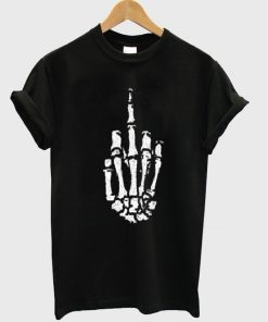 Fuck Off Skeleton Hand Sign Tshirt