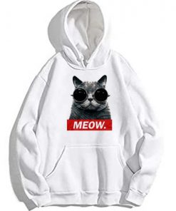 Meow Cat Graphic Hoodie