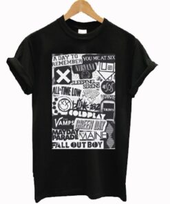 Punk Rock Band Names Collage T-shirt