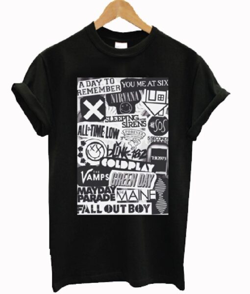 Punk Rock Band Names Collage T-shirt