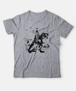 Jesus Riding Dinosaur Ufo Bigfoot Funny Offensive T-Shirt