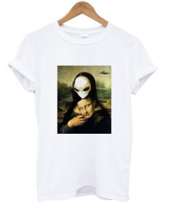 Alien Mona Lisa Painting T-shirt