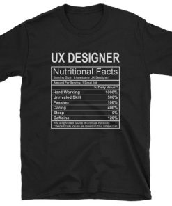 UX Designer Nutritional Facts T-shirt