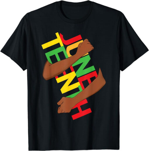 Black Hand Hug Juneteenth Black History Month Africa t-shirt